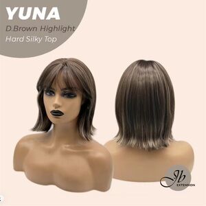 Dark Brown Highlight Wig with Silky Top